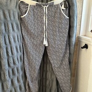 New Look Black and White Zigzag Track Pants